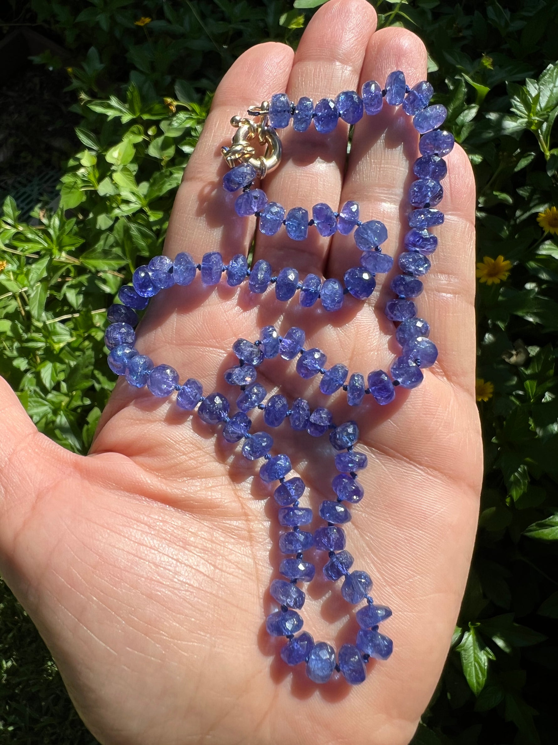 Helotes Prestige Collection - Amazing Violet Purple Tanzanite 18" Necklace with 14K Clasp | Ulka Rocks
