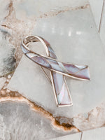 Pink Ribbon Mother of Pearl Pin | Ulka Rocks