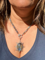 Blue Labradorite Necklace and Labradorite Starburst Pendant | Ulka Rocks
