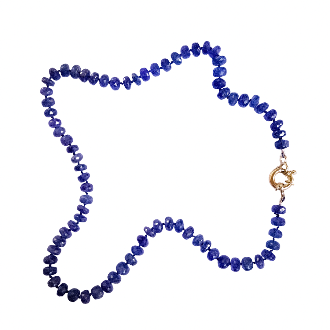 Helotes Prestige Collection - Amazing Violet Purple Tanzanite 18" Necklace with 14K Clasp | Ulka Rocks