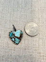 Rare Kingman Turquoise Mohave Heart Pendants