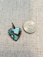 Rare Kingman Orange Turquoise Mohave Heart Pendants | Ulka Rocks