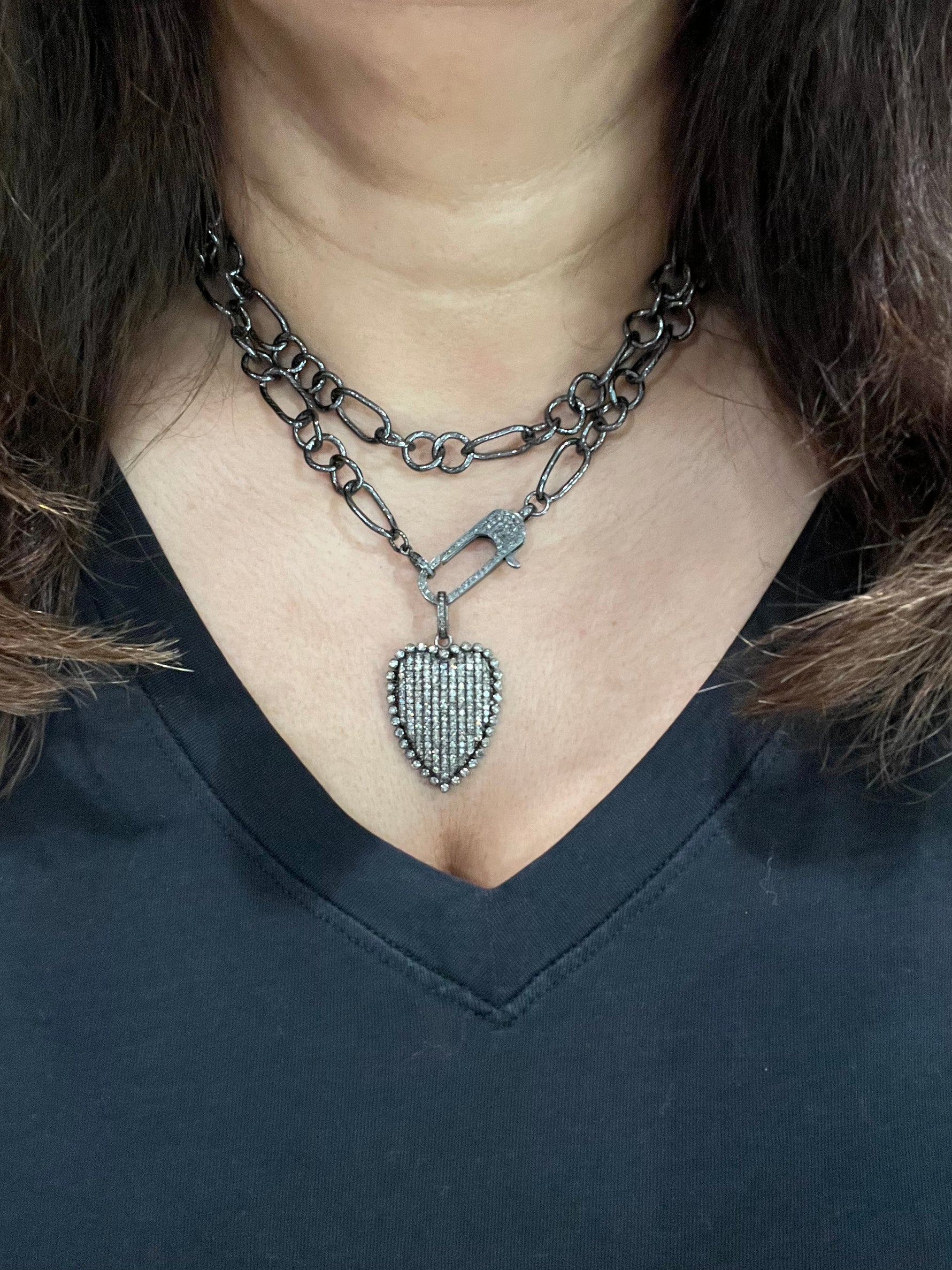 Bridgeland Pave Diamond Clasp and Chain | Ulka Rocks