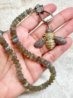 Carved Brown Labradorite Necklace | Ulka Rocks