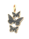 Rough Hollow diamond Butterfly necklace in 14k gold and sterling silver