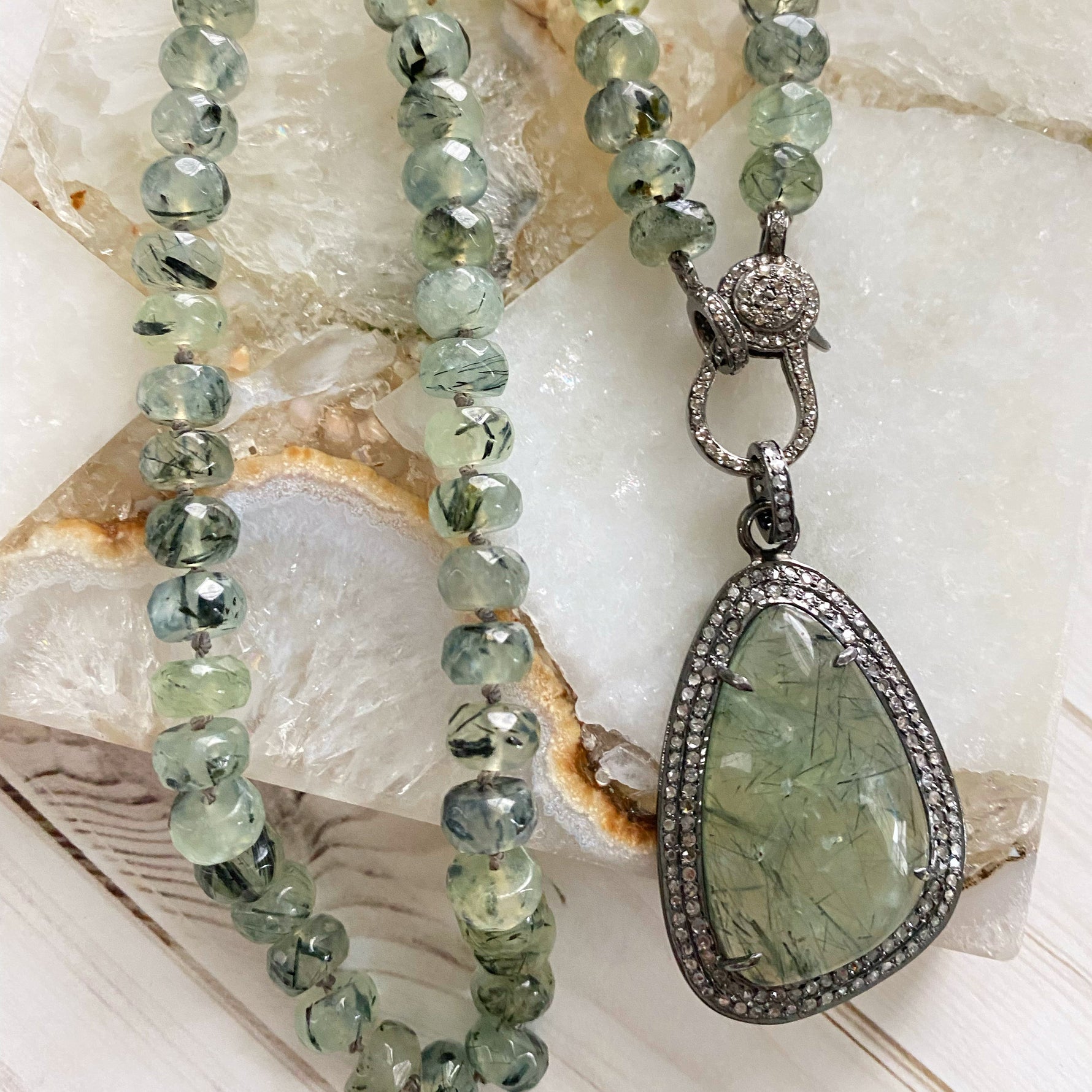 Prehnite Necklace and Pendant | Ulka Rocks