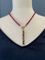 Pink Tourmaline Sterling Silver Bar Pendants | Ulka Rocks