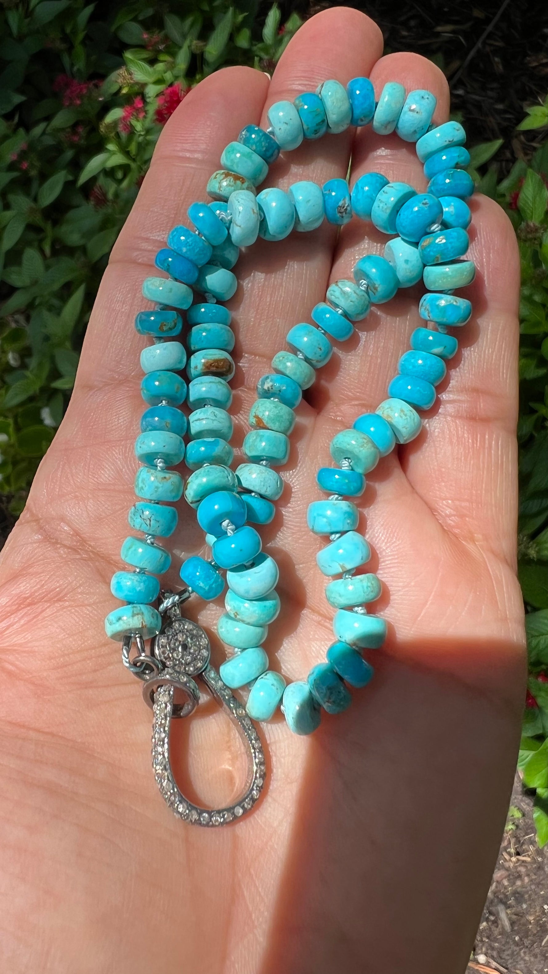 Iron Mountain Blue Turquoise Necklace and Kingman Heart Pendant | Ulka Rocks