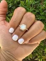 Diamond Blue Moonstone Ring in 14K Gold | Ulka Rocks