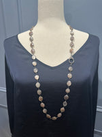 White Moonstone Bezel Necklace with Pave Diamond Clasp | Ulka Rocks