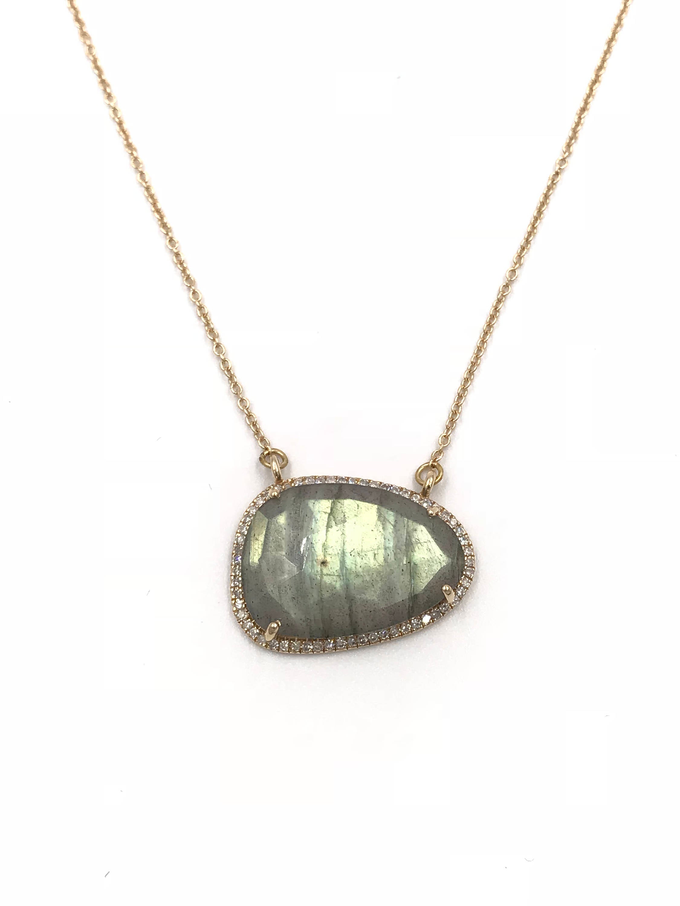 Asherton diamond labradorite necklace in 14k gold