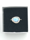 Made to order - 14k gold diamond AAA rainbow moonstone ring