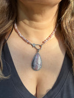 Mystic Sapphire Necklace and Porcelain Jasper Diamond Pendant | Ulka Rocks