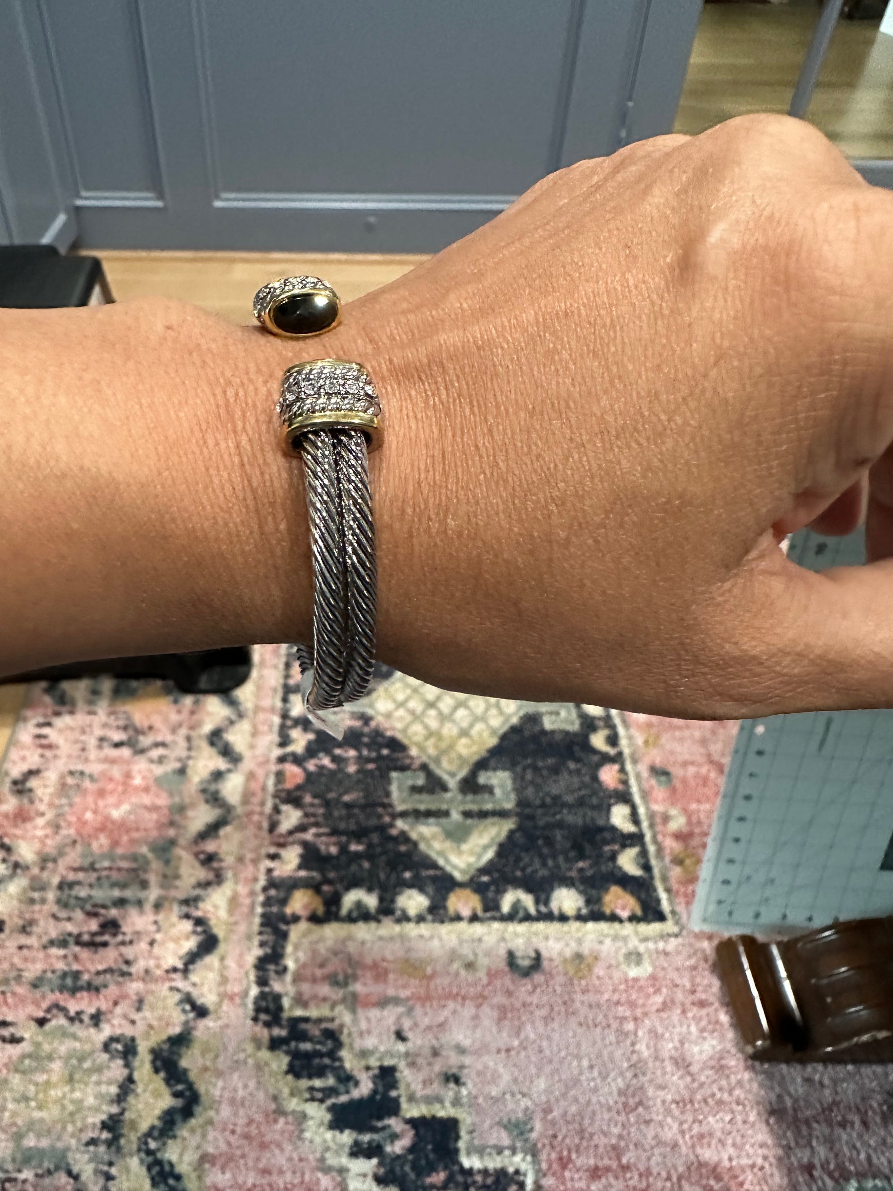 7" Aquamarine & Citrine Cuff | Ulka Rocks