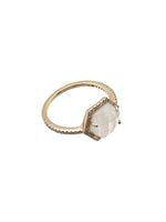 Diamond Blue Moonstone Ring in 14K Gold | Ulka Rocks