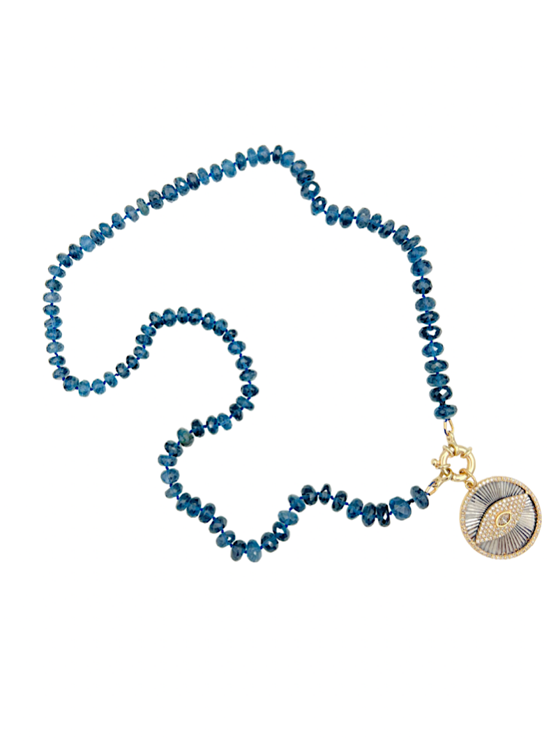 Helotes Prestige Collection - Gorgeous London Blue 18" Necklace with 14K Clasp | Ulka Rocks