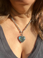 Labradorite Pipe Necklace Heart Diamond Pendant | Ulka Rocks
