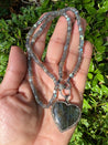 Labradorite Pipe Necklace Heart Diamond Pendant
