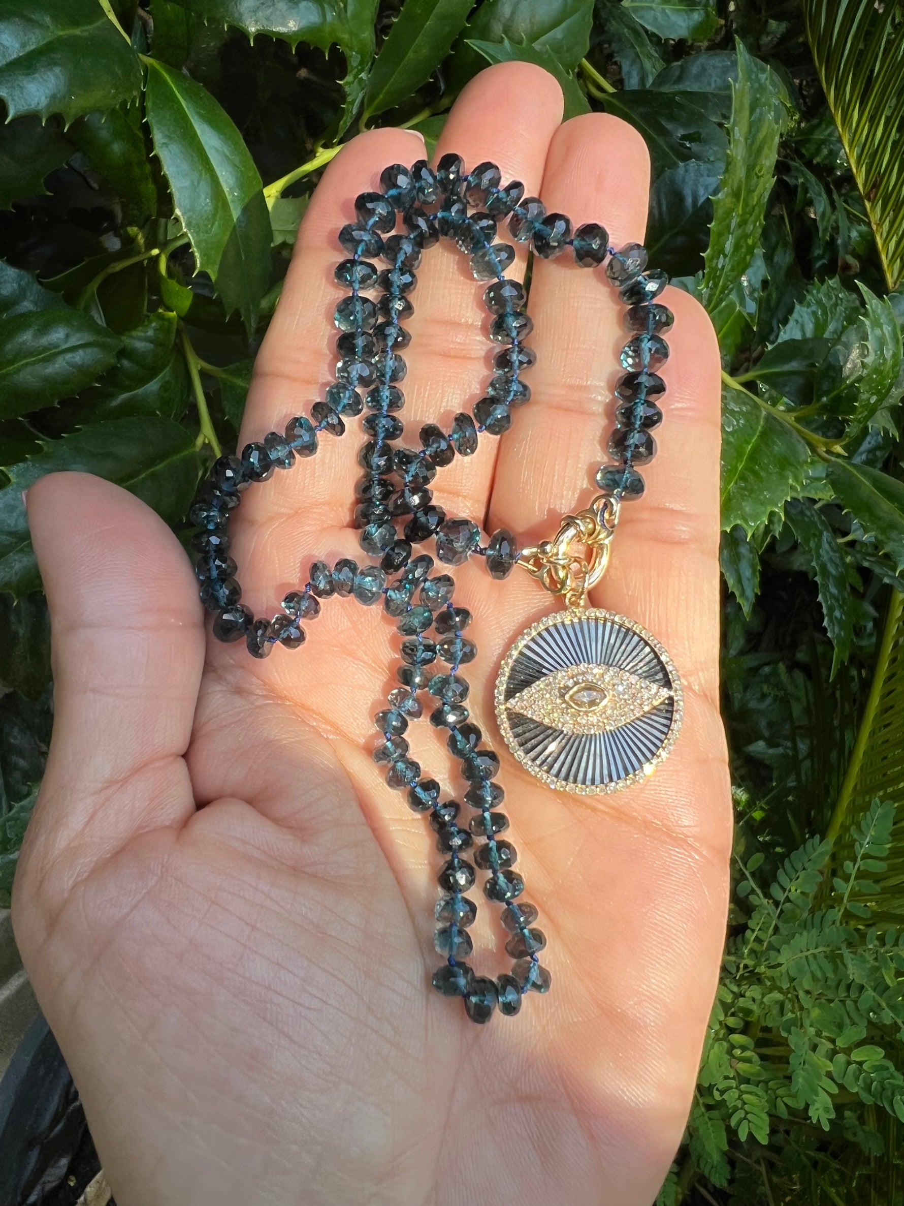 Helotes Prestige Collection - Gorgeous London Blue 18" Necklace with 14K Clasp | Ulka Rocks