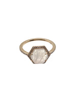 Diamond Blue Moonstone Ring in 14K Gold | Ulka Rocks
