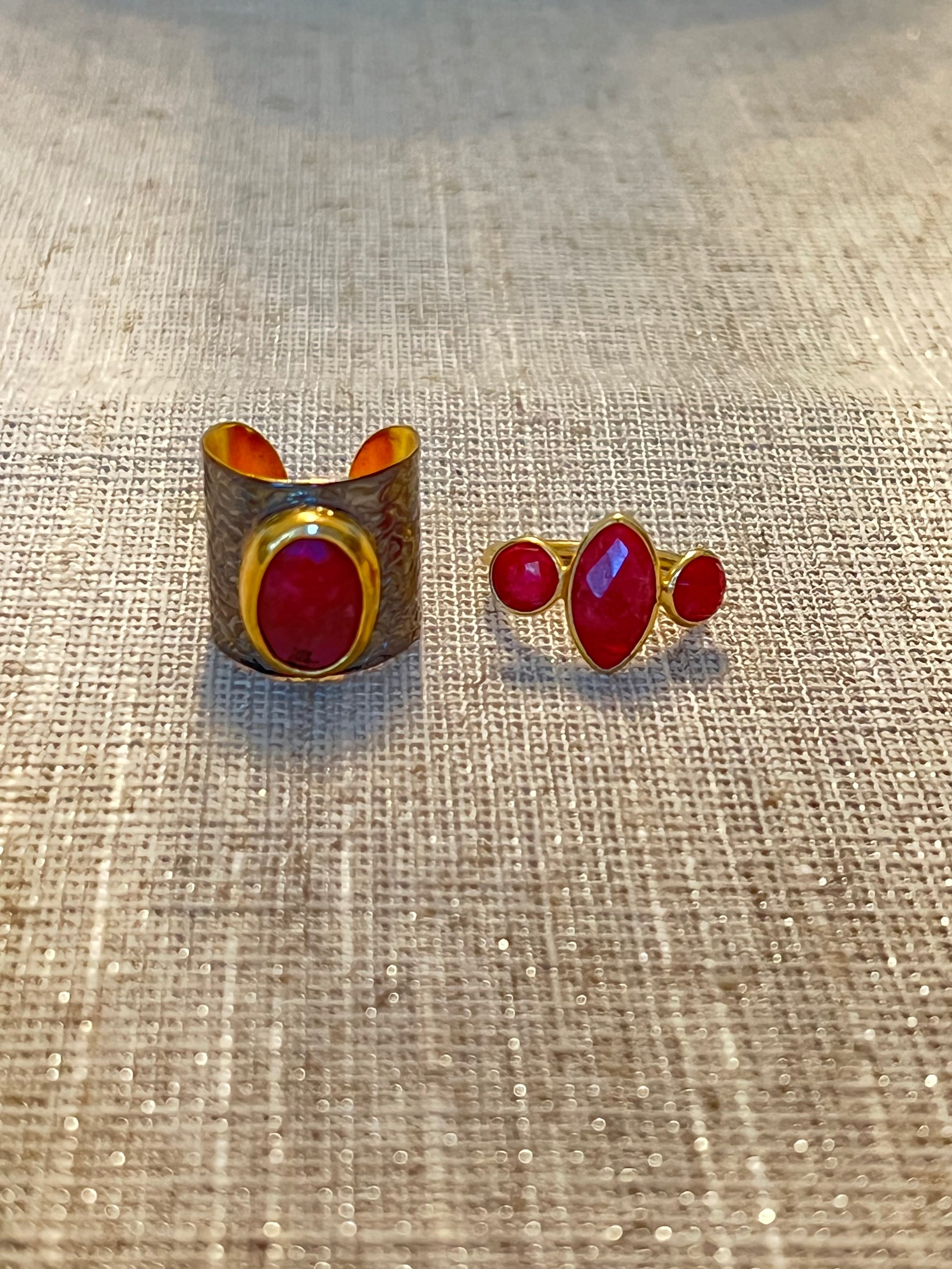 Red Ruby Gold-plated Ring | Ulka Rocks